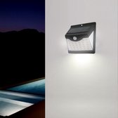 0,55W zwarte LED solar wandlamp met bewegingsmelder - Wit licht