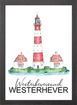 A2 POSTER WESTERHEVERSAND VUURTOREN DUITSLAND IN FRAME - JOYIN