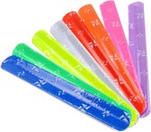 Klaparmband ( set van 6 stuks) - Fluor kleuren - leuk als traktatie of uitdeelcadeau