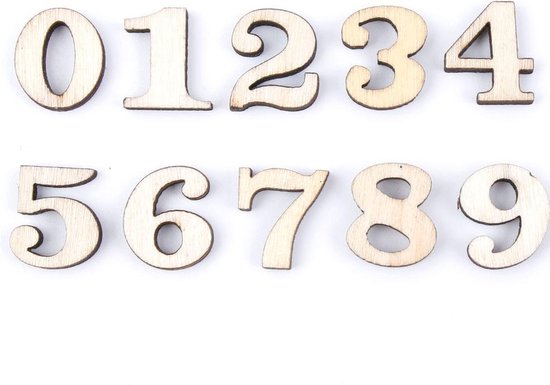 - Kleine houten cijfers - mix van getallen van 1,5 cm - | bol.com