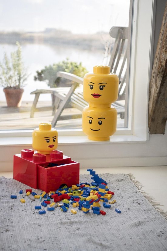 Opbergbox Iconic Hoofd Boy 24 cm, Geel - LEGO - LEGO
