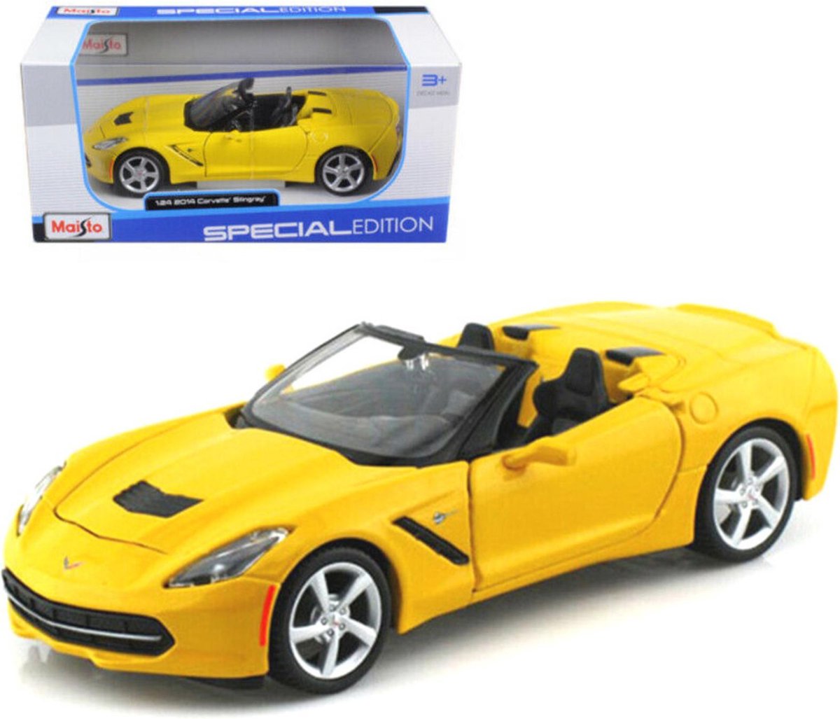 2014 Corvette Stingray (Geel) (20 cm) 1/24 Maisto - Modelauto - Model... | bol.com