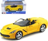 2014 Corvette Stingray (Geel) (20 cm) 1/24 Maisto - Modelauto - Schaalmodel - Model auto - Miniatuurautos - Miniatuur auto