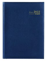 Brepols Agenda 2022 - Euro - Uitgestanste maandtabs - Lima Kunstleder - 14,8 x 21 cm - Blauw