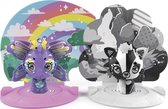 Zoobles Rainbow le papillon et Black and White le renard, Coffret de 2 figurines à collectionner transformables et accessoires Happitat