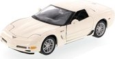 Chevrolet Corvette Z06 (Creme) (20 cm) 1/24 Maisto - Modelauto - Schaalmodel - Model auto - Miniatuurautos - Miniatuur auto