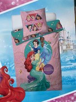 Disney Prinses Dekbedovertrek Princess dekbedhoes met kussensloop voor Meisjes - Prinsessen Assepoester - Ariel - Rapunzel - Sneeuwwitje - Belle- 140x200 1 persoons met instopstrook