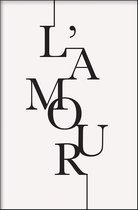 Walljar - L'Amour - Muurdecoratie - Poster met lijst