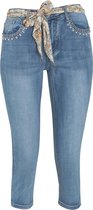 Cassis - Female - Kuitlange jeansbroek met foulardriempje  - Denim