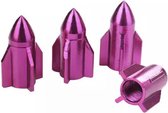 TT-products ventieldoppen Purple Rockets aluminium 4 stuks paars