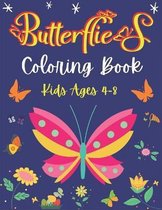 Butterflies Coloring Book Kids Ages 4-8