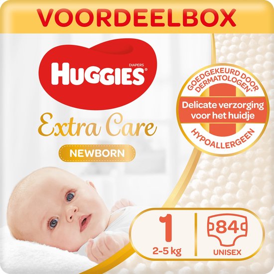 Huggies Newborn luiers - Maat 1 - (2 tot 5 kg) - 84 stuks - Voordeelbox