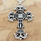 Kruis - Gotisch - Mannen - Groot - Stoer - Filigree Cross - ook heel leuk sieraad voor binnenspiegel -auto.