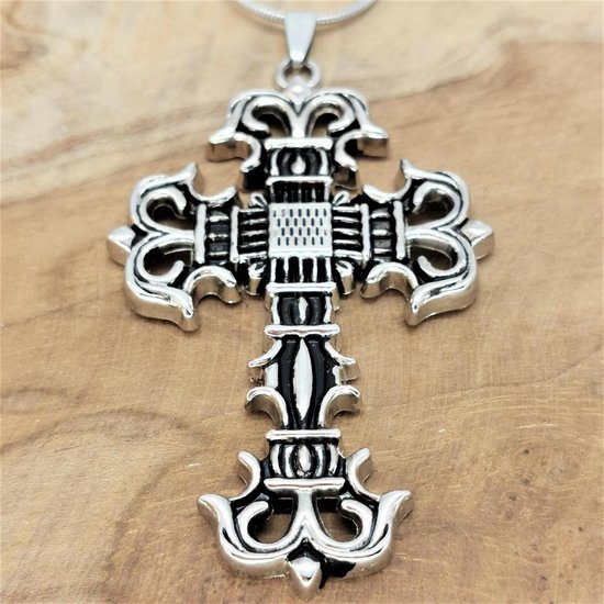 Kruis - Gotisch - Mannen - Groot - Stoer - Filigree Cross - ook heel leuk sieraad voor binnenspiegel -auto.