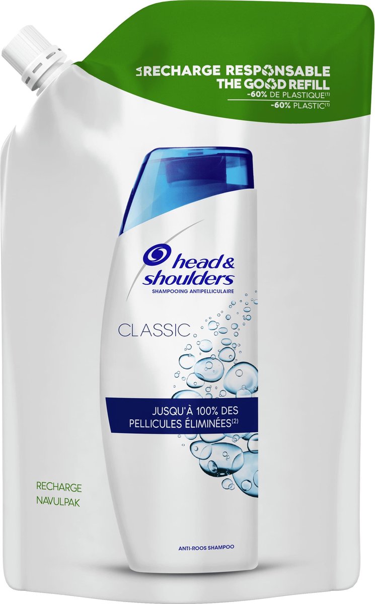 Head & Shoulders Classic AntiRoos Shampoo Navulpak 480 ml bol