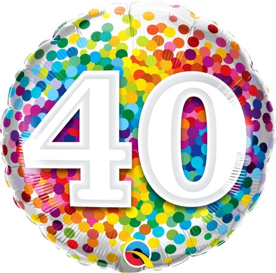 schoenen Plantage Raad Helium Ballon Verjaardag - gevuld met helium - 40 Jaar - Confetti dots -...  | bol.com