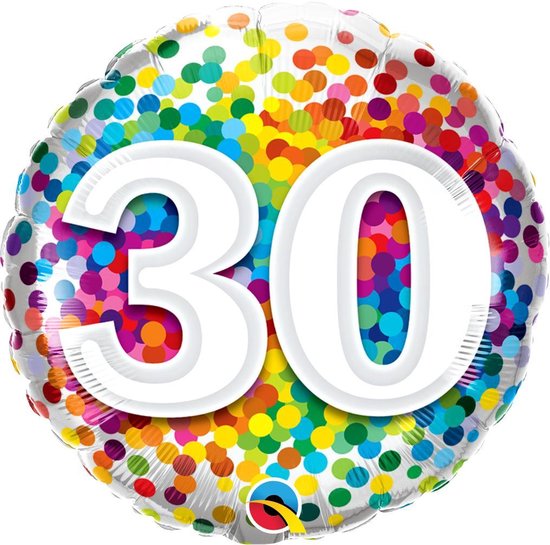 Anniversaire de Ballon' hélium - rempli d'hélium - 30 ans - points de  Confettis cadeau... | bol.com
