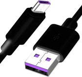 DrPhone SC1 - USB-C SuperCharge Kabel - Voor Huawei/Xiaomi - 5A Output - Data + Oplaad kabel - 3 Meter - Zwart