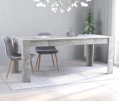 Eettafel - Kamer- Eten - 160x80x76 cm - Spaanplaat - Modern - 6 persoons - Betongrijs - Nieuwste Collectie