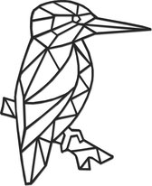 Hout-Kado - IJsvogel - Small - Zwart - Geometrische dieren en vormen - Hout - Lasergesneden- Wanddecoratie