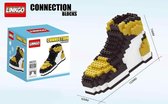 Linkgo Verbindingsblokken - Sneaker Bouwset (Goud/Wit/Zwart) | Creatief speelgoed voor kinderen en volwassenen | Basketbalschoen Design | Uniek Cadeau