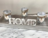 Flexible - Living of World Life Decoration - Home plank met 3 theelichtjes