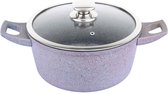 Royalty Line Forged Aluminum Nonstick Marble Cooking Pot-24cm Gray