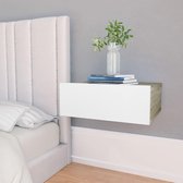 2x nachtkastjes set van 2 zwevend / eiken + wit - nachtkastje - kastje - meubels - Nieuwste Collectie