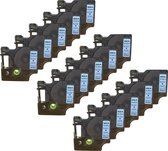 DULA® Plastic Labels D1 45010 voor Dymo LabelManager - Zwart op Transparant - 12 mm x 7 m - S0720500 Label Tape - 15 Stuks