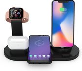 4 in 1 Dockingstation voor Apple, Samsung, iPhone, Apple Watch, Airpods, Android telefoons, Samsung, watch, oplaadstation- Wireless Charger - Qi Lader – oplaadstation. Zwart