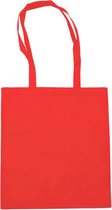 Canvas tas - basic shopper draagtas van non-woven textielvezel - rood