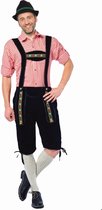 Partychimp Voordelige Lange Lederhose voor heren Oktoberfest - Maat XL - Zwart