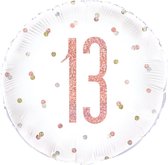 Helium Ballon 13 Jaar Rosé Goud 45cm leeg