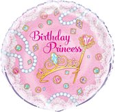 Roze Prinses Ronde Folie Ballon 18" Verpakte