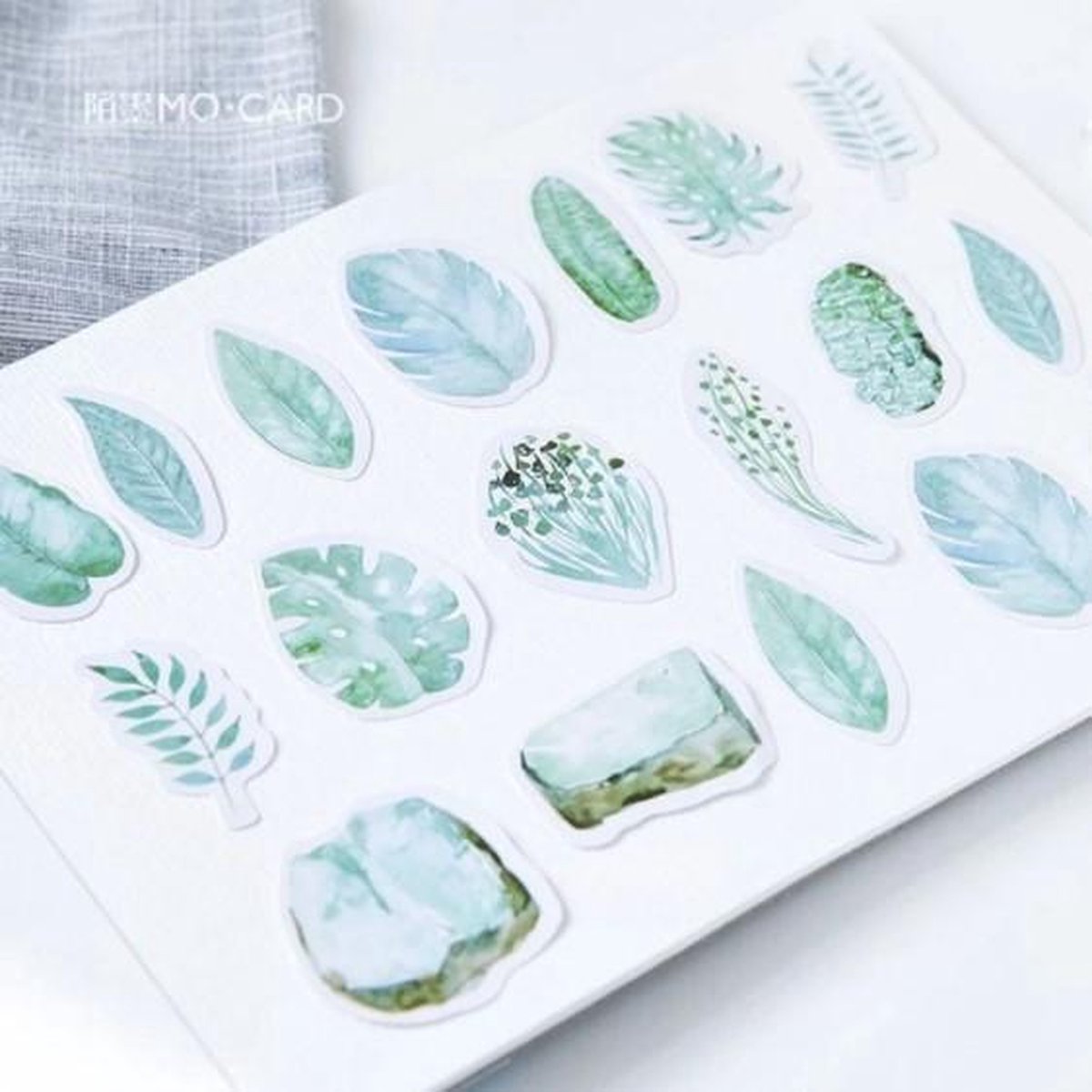 45 Stickers Mint Diary - 45 Mintgroene Blad Stickers - A022 - Voor Scrapbook Of Bullet Journal - Blad en Bladeren Sticker - Stickers Voor Volwassenen En Kinderen - Agenda Stickers - Decoratie Stickers — afbeelding 3