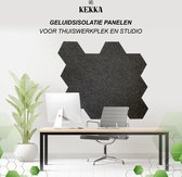 Geluidsisolatie 12 Panelen 'Kekka' - Offbeat design - 6 hoekig - Vilt - lichtgewicht - zelfklevend -  +/-1 m2 - Thuiswerk - Studio