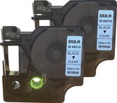 Etiquettes plastique DULA® D1 45010 pour Dymo LabelManager - Zwart sur Transparent - 12 mm x 7 m - S0720500 Tape étiquettes - 2 pièces