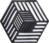Hexagon onderzetter - donkergrijs-2stuck-onderzetter Silicone-Zwart