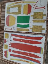 Kameleon bouwplaat boot / papier / A4 & 4 kleurplaten