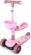 Chipolino Step Neo Rider - Step met zitje - 2 in 1 - Driewieler - LED wielen - Met muziek - Roze