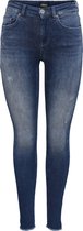 Only Dames Jeans ONLBLUSH LIFE MID SK ANK RAW REA811 skinny Blauw