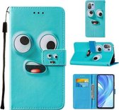 Voor Xiaomi Mi 11 Lite Cross Texture Painting Pattern Horizontale Flip Leather Case met Houder & Kaartsleuven & Portemonnee & Lanyard (Big-eye Monster)