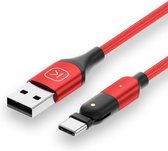 KUULAA KL-O133 1,2 m USB naar USB-C / Type-C 180 graden roterende magnetische oplaadkabel (rood)