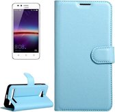 Voor Huawei Y3 II / Y311 Litchi Texture Horizontale Flip Leren Case met Magnetische Gesp & Houder & Kaartsleuven & Portemonnee (Blauw)
