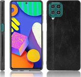 Voor Samsung Galaxy F62 / M62 Schokbestendig Naaien Koe Patroon Huid PC + PU + TPU Case (Zwart)