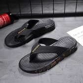 Zomer Heren Slippers Strand Casual Watergerelateerde Schoenen Slippers, Maat: 40 (709 Zwart Goud)