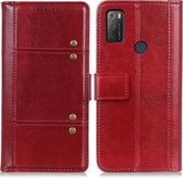 Voor Alcatel 3L (2021) Peas Crazy Horse Texture Horizontale Flip Leren Case met Houder & Kaartsleuven & Portemonnee (Rood)