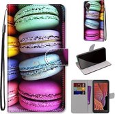 Voor Samsung Galaxy Xcover 5 Gekleurde Tekening Cross Textuur Horizontale Flip PU Lederen Case met Houder & Kaartsleuven & Portemonnee & Lanyard (Kleurrijke Taarten)