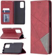 Voor Xiaomi Redmi Note 10 Pro Rhombus Texture Horizontale Flip Magnetische lederen tas met houder & kaartsleuven (rood)