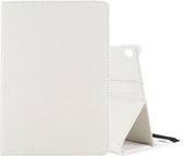 Voor Lenovo M10 Litchi Texture Horizontale Flip 360 graden rotatie lederen tas met houder (wit)